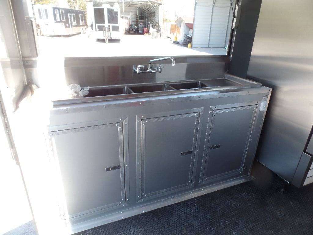 8.5′ x 34′ Black Goose Neck Concession Food Trailer With Appliances — photo 8