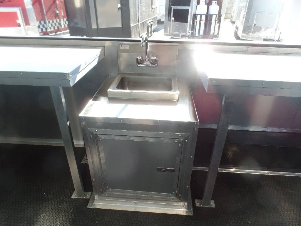 8.5′ x 34′ Black Goose Neck Concession Food Trailer With Appliances — photo 11