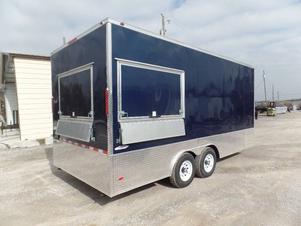 8.5′ x 18′ Indigo Blue Flat Nose Concession Food Trailer With Appliances — photo 14