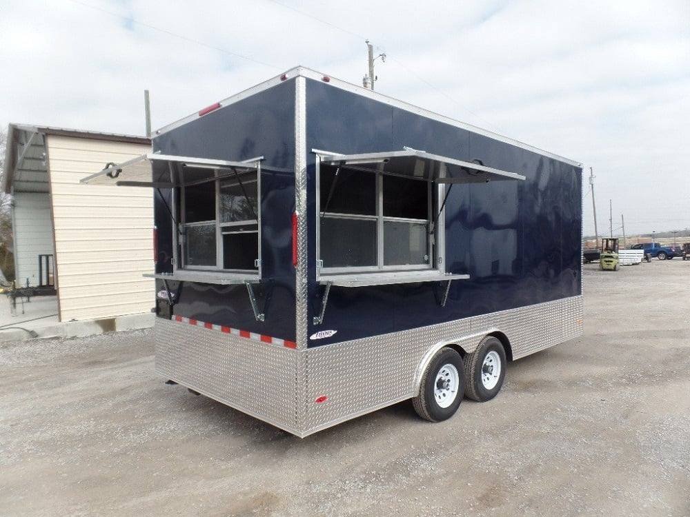 8.5′ x 18′ Indigo Blue Flat Nose Concession Food Trailer — photo 6