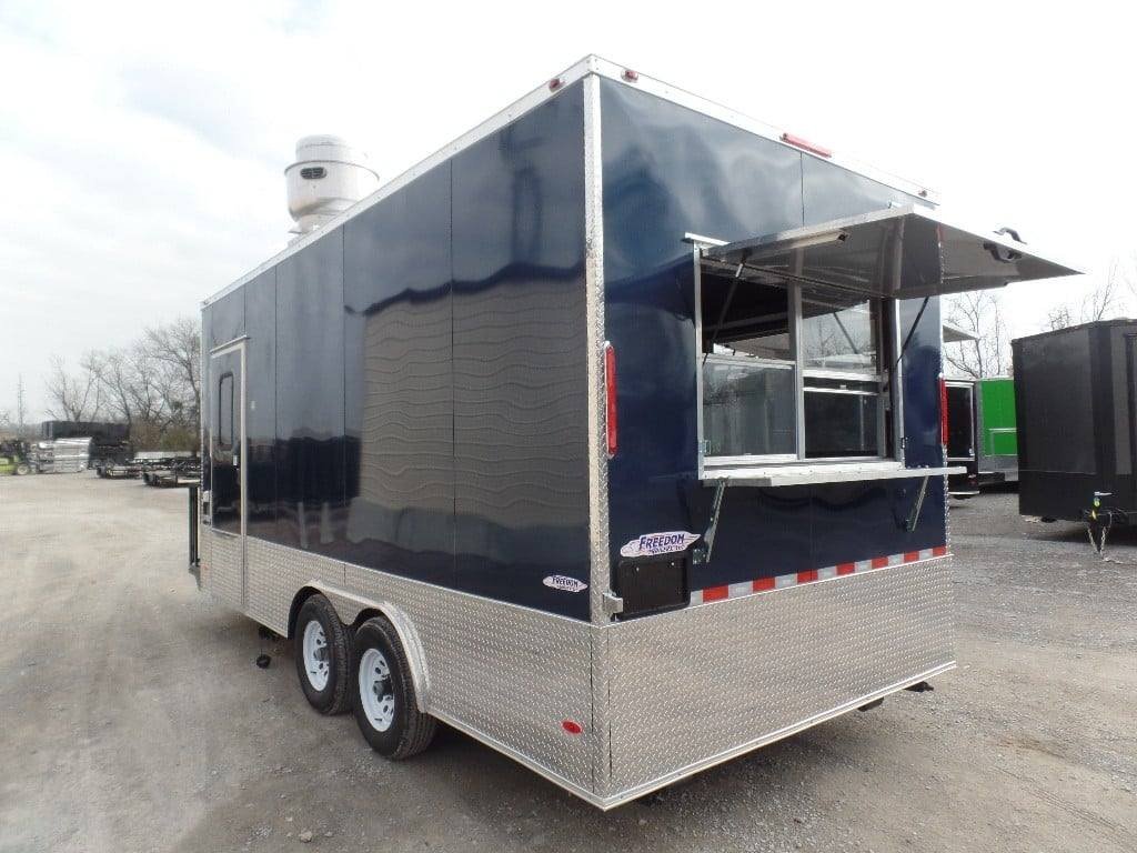 8.5′ x 18′ Indigo Blue Flat Nose Concession Food Trailer With Appliances — photo 15