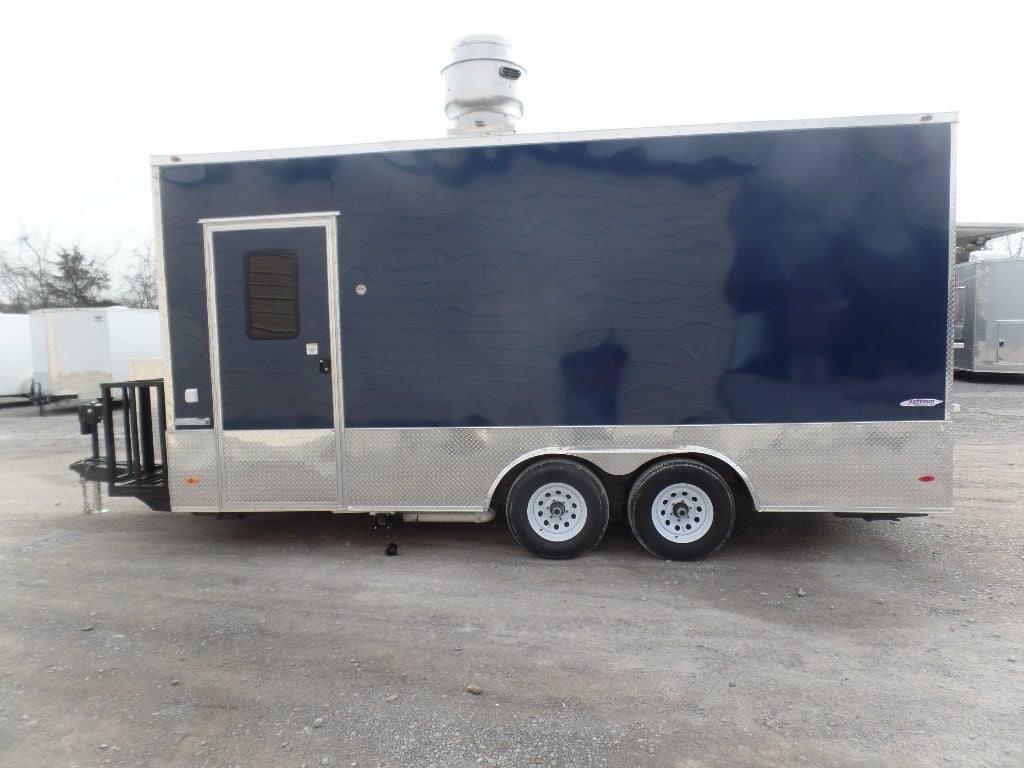 8.5′ x 18′ Indigo Blue Flat Nose Concession Food Trailer With Appliances — photo 8