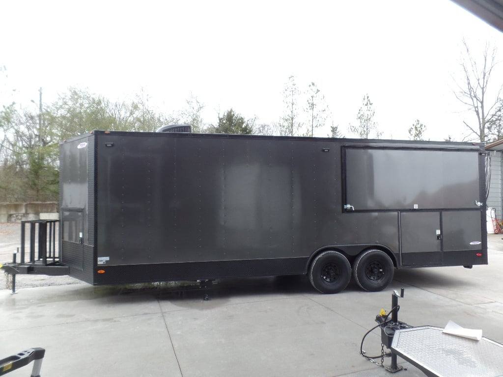 8.5′ x 24′ Charcoal Grey Concession BBQ Porch Food Trailer — photo 10