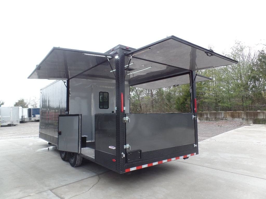 8.5′ x 24′ Charcoal Grey Concession BBQ Porch Food Trailer — photo 2
