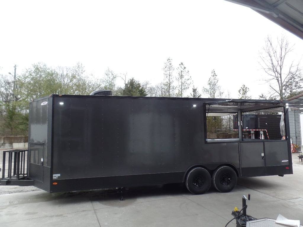 8.5′ x 24′ Charcoal Grey Concession BBQ Porch Food Trailer — photo 11