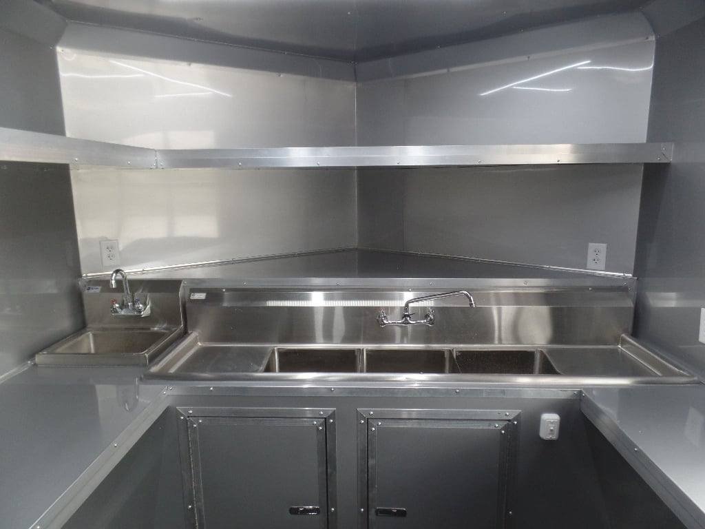 8.5′ x 24′ Charcoal Grey Concession BBQ Porch Food Trailer — photo 5