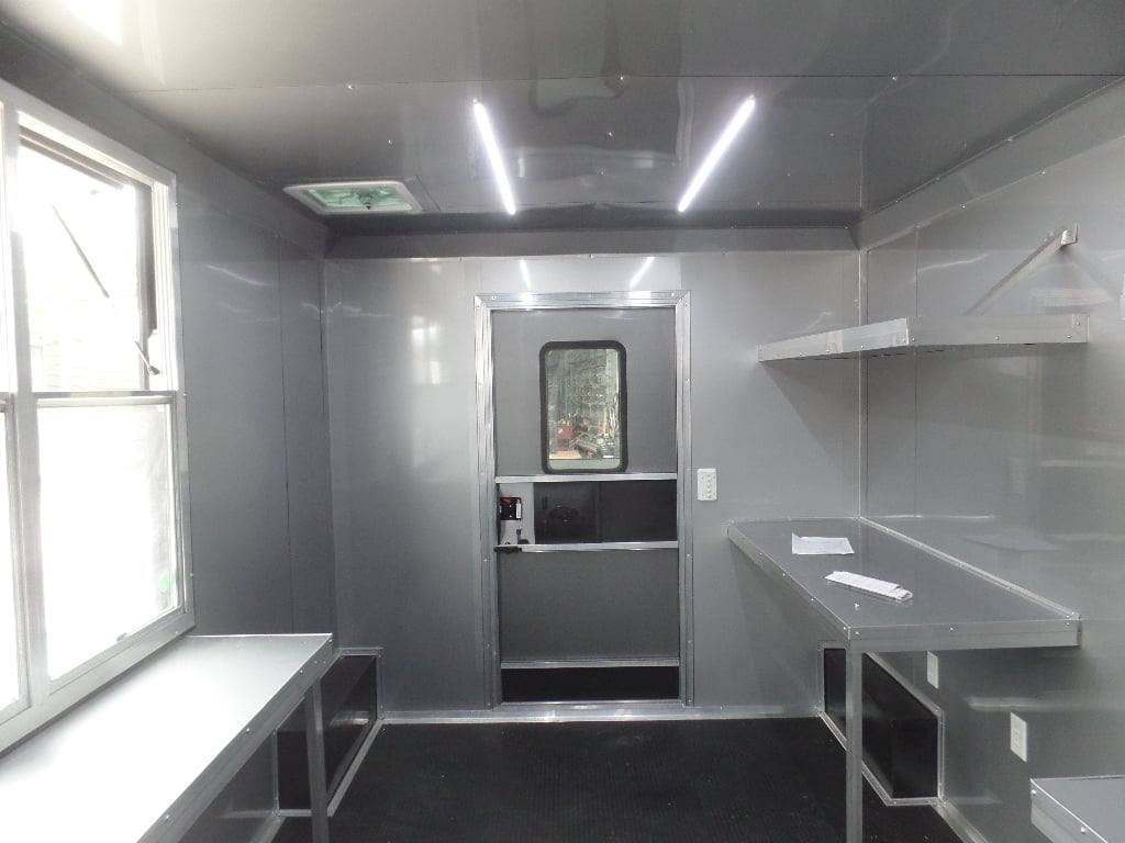 8.5′ x 24′ Charcoal Grey Concession BBQ Porch Food Trailer — photo 9