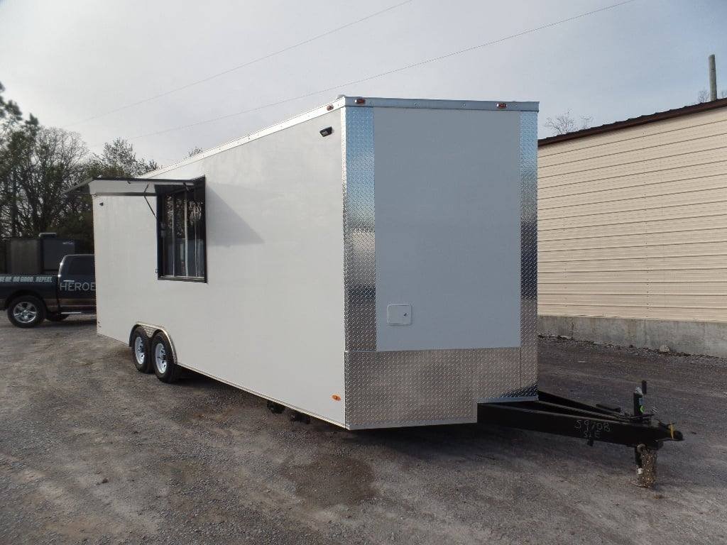 8.5′ x 24′ White Coffee Concession Food Trailer With Appliances