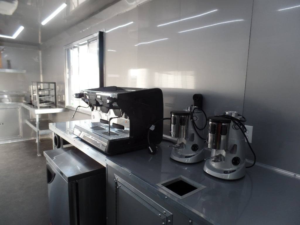 8.5′ x 24′ White Coffee Concession Food Trailer With Appliances — photo 5