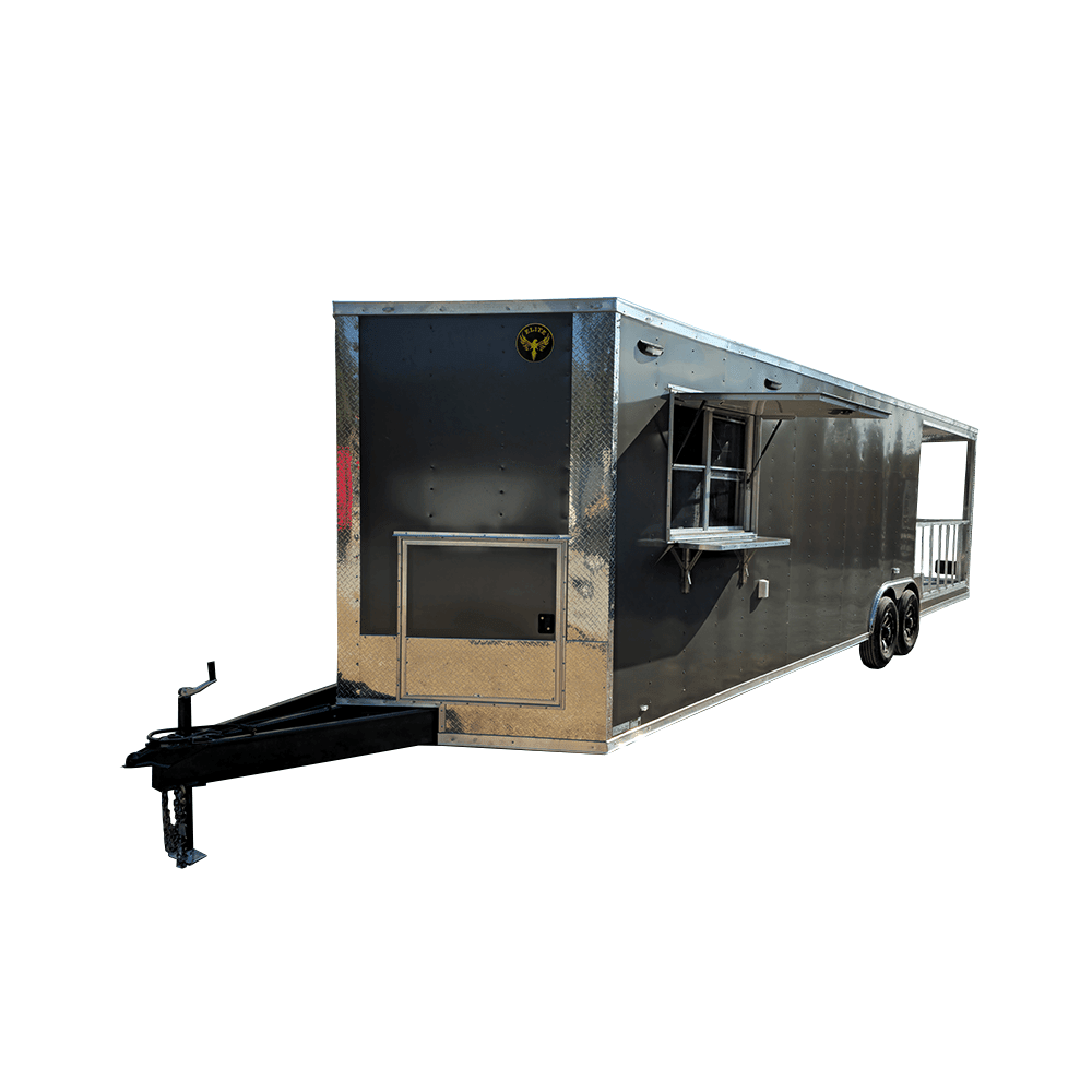8.5′ X 30′ Charcoal Grey Concession Food Event Catering Trailer