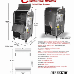Ole Hickory convection tri oven CTO commercial smoker - view 3