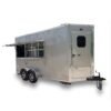 7 x 16 beige concession trailer with dual service windows