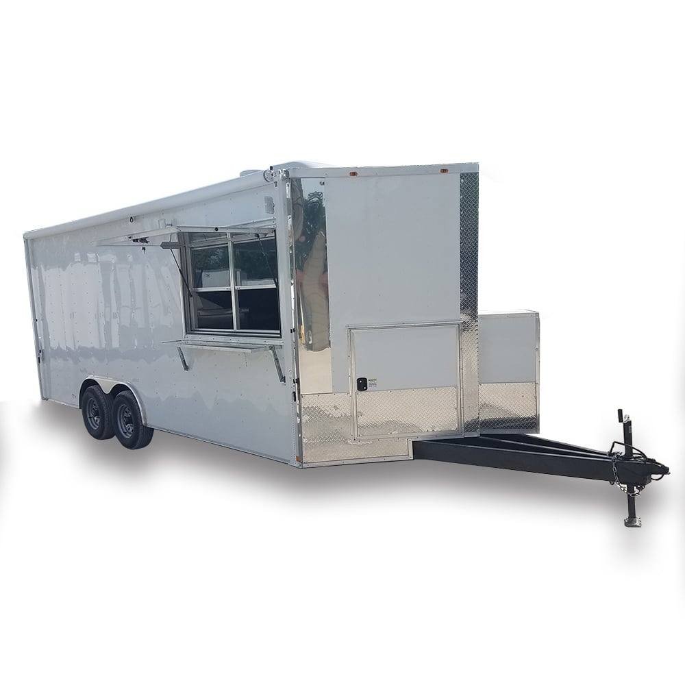 8.5′ x 20′ White Concession Food Trailer with Appliances