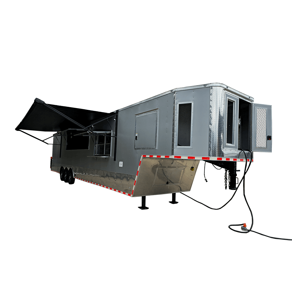 8.5′ X 44′ Silver Concession Trailer Food Event Catering