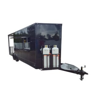 Concession Trailer 8.5' X 22' Black BBQ Smoker Event Catering