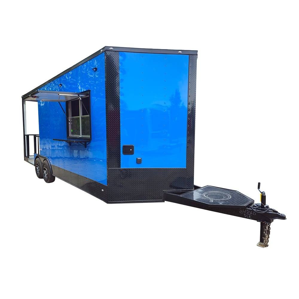 Concession Trailer 8.5′ X 22′ Cobalt Blue BBQ Catering Event