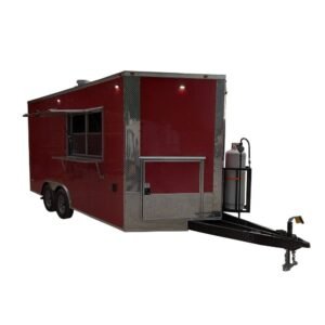8.5' x 16' Victory Red Concession Trailer with Appliances