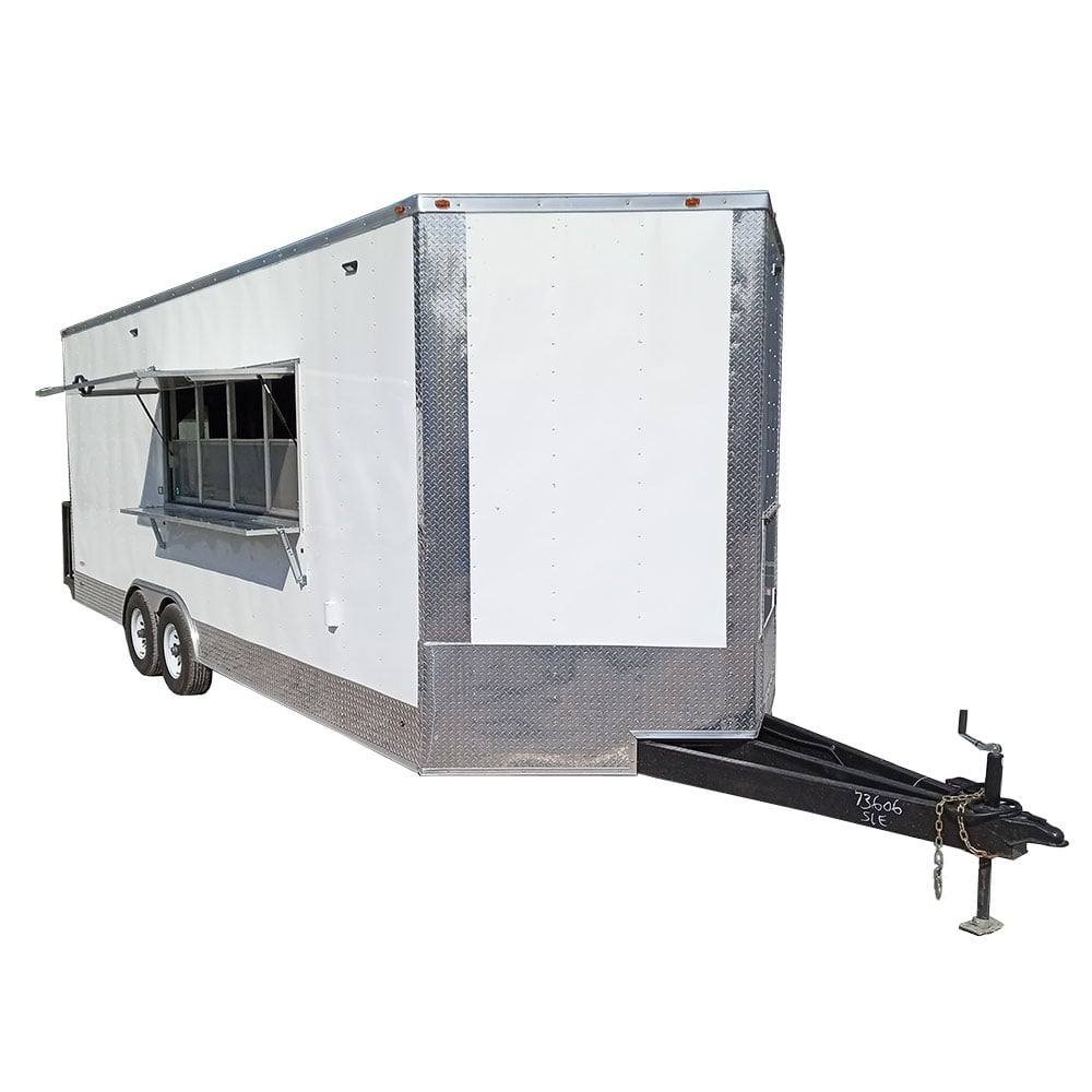 8.5′ x 22′ White V-Nose Event Concession Trailer with Appliances