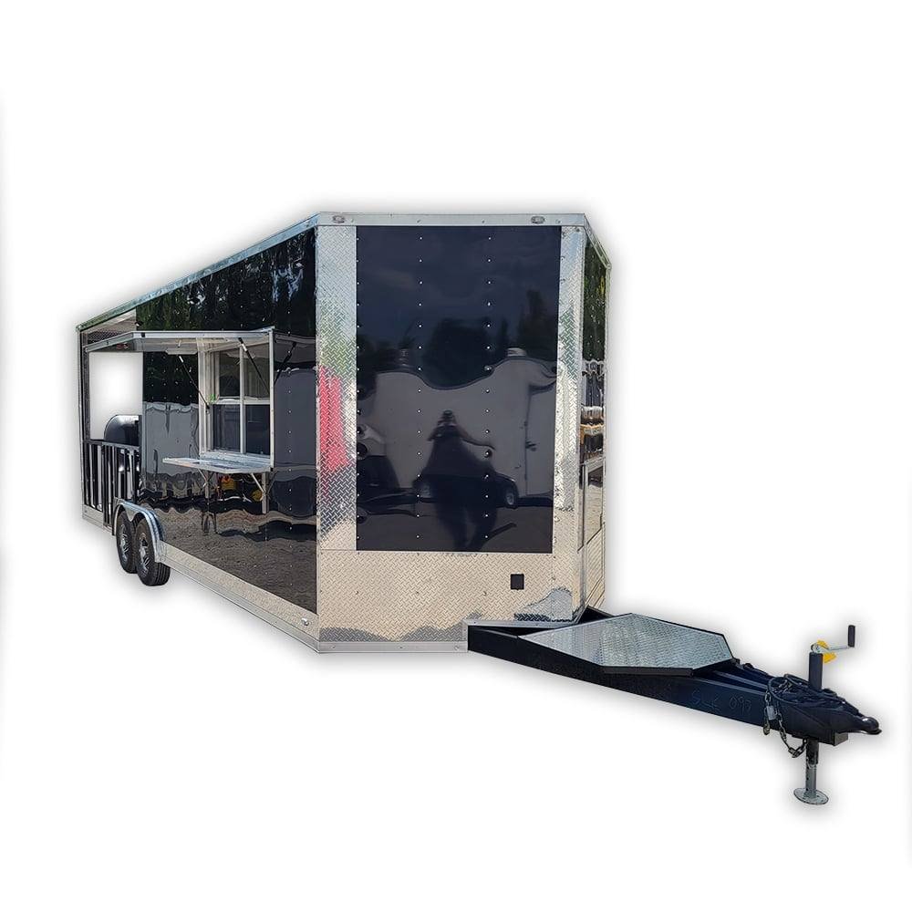 Concession Trailer 8.5′ X 24′ Black Food BBQ Event Catering
