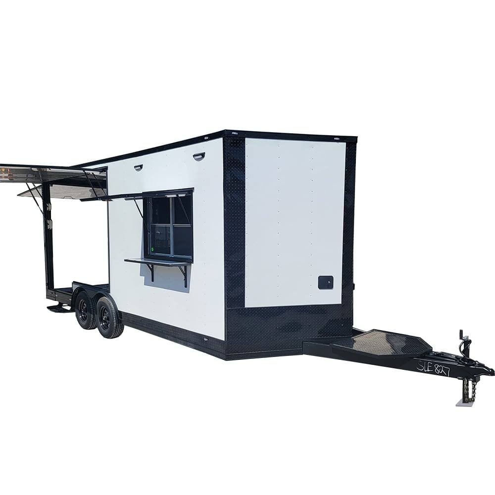 8.5′ X 20′ White Concession Trailer Food Event Catering