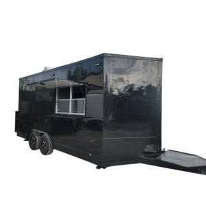 8.5' X 17' Custom Concession Trailer Black Food Event Catering