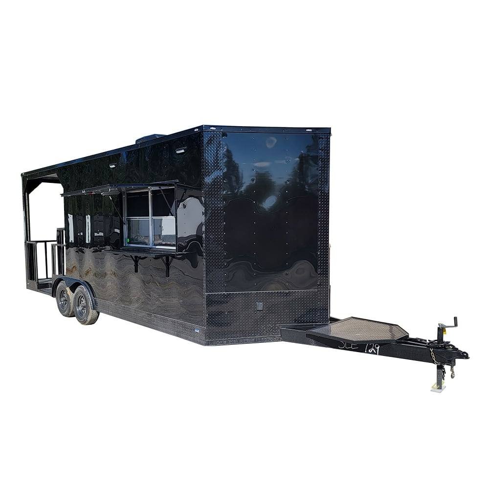 8.5′ X 22′ Black Concession Trailer Food Event Catering BBQ