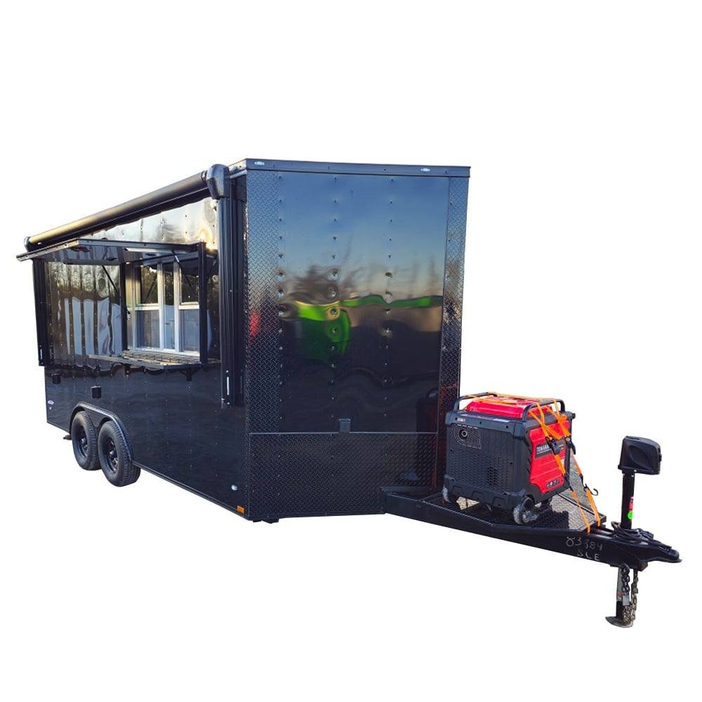 8.5′ X 16′ Black Food Event Catering Concession Trailer