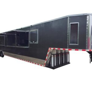 8.5' X 53' Charcoal Grey BBQ Food Event Catering Trailer