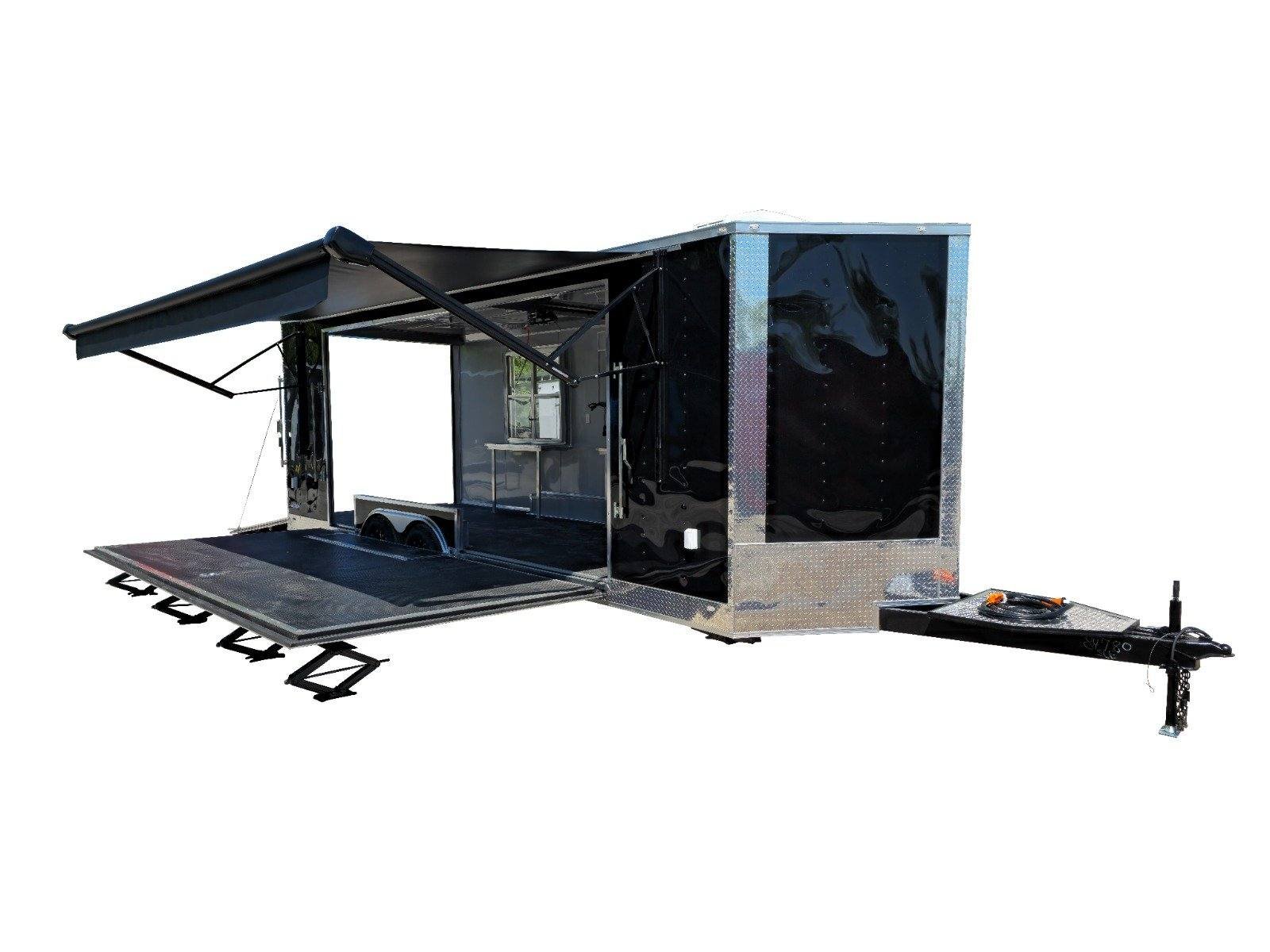 8.5′ X 24′ Black Stage and Marketing Show Trailer