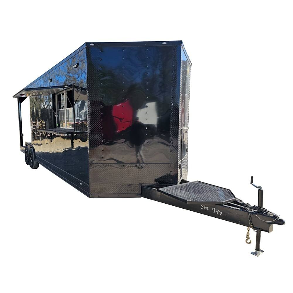Concession Trailer 8.5′ X 26′ Black BBQ Food Event Catering