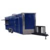 8.5 x 18 cobalt blue trailer with three entry doors