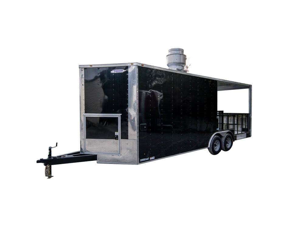 8.5′ x 22′ Black BBQ Concession Trailer with Appliances