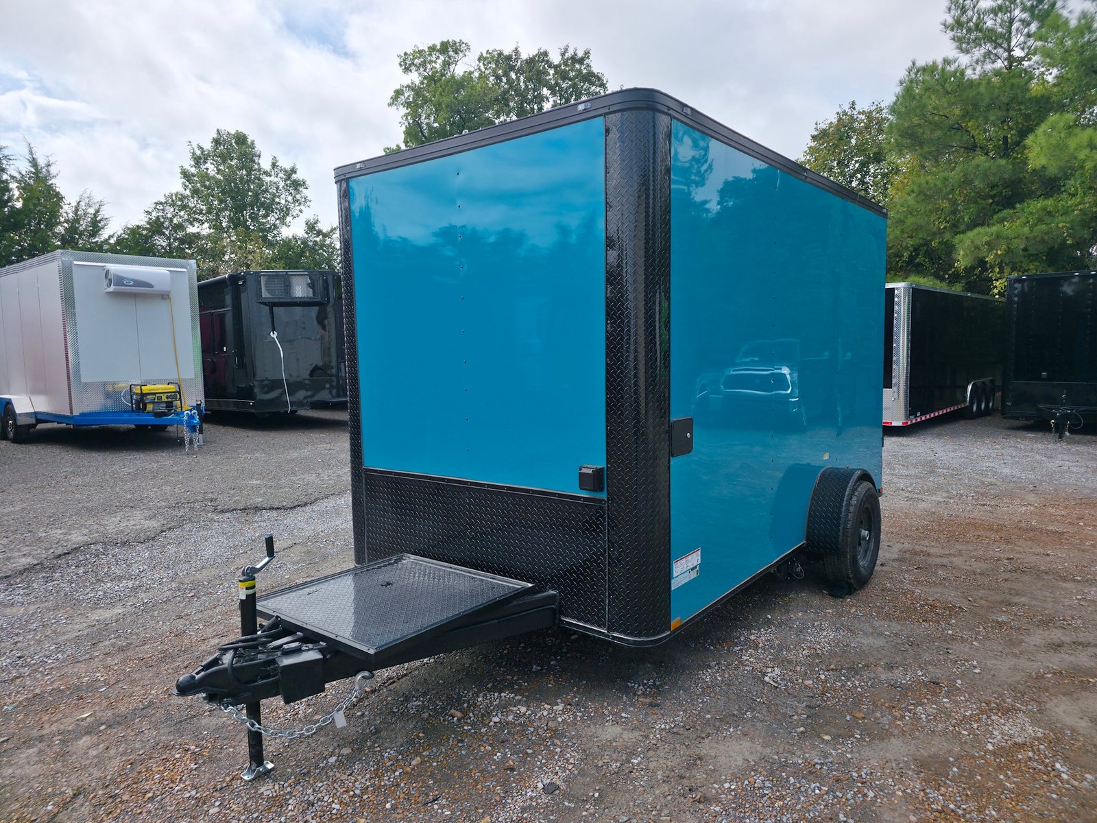 7′ X 12′ Water Blue Concession Trailer Flat Front Food Event Catering — photo 3