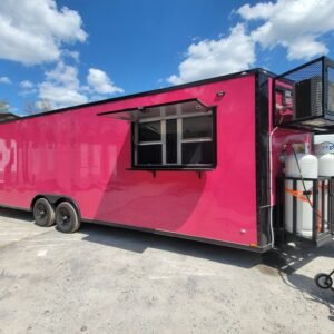 8.5' X 24' Pink With Blackout Concession Trailer Food Event Catering