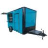 7 x 12 Water Blue Trailer flat-front concession unit with service window