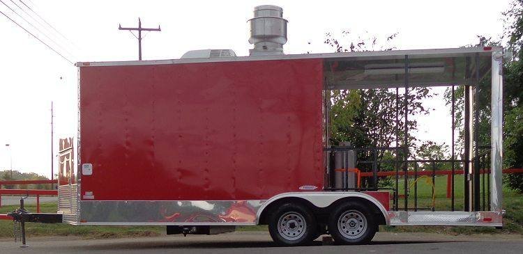 Concession Trailer 8.5’x20′ Red – Smoker BBQ Vending Event — photo 2