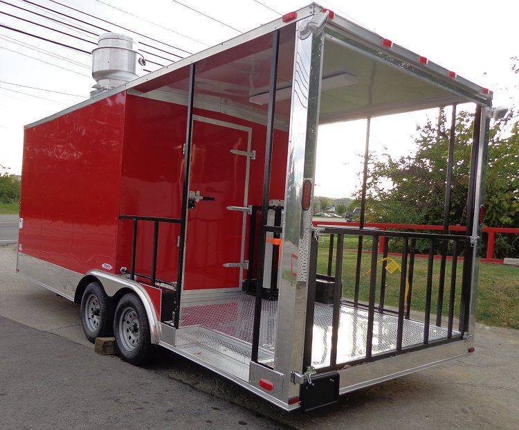 Concession Trailer 8.5’x20′ Red – Smoker BBQ Vending Event — photo 5
